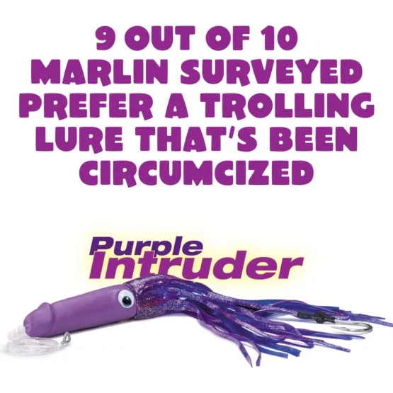 purple intruder, dildo lure, the intruder dildo, dildo fishing lure